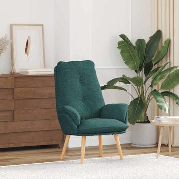 vidaXL Fauteuil Donkergroen 69 x 74 x 93 cm Stof en Plywood, Verzenden