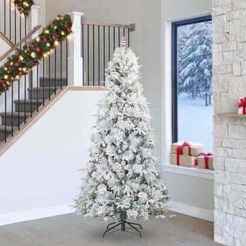 vidaXL Kunstmatige Hinged Kerstboom met 300 LED Wit 240 cm, Verzenden, Nieuw
