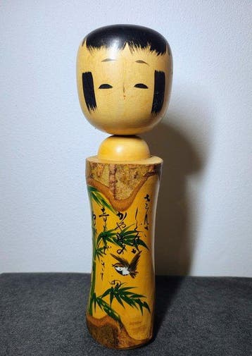 Beeldje, 2 Grandi Kokeshi Vintage Giapponesi – Bambù,
