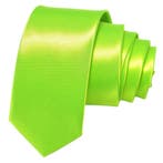 Fako Fashion - Skinny Stropdas - Effen - 145cm - Fluo Groen, Verzenden