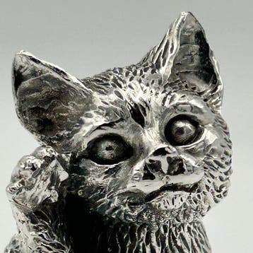 NO RESERVE PRICE - Argenteria di Firenze - sculptuur, Gatto, Antiek en Kunst