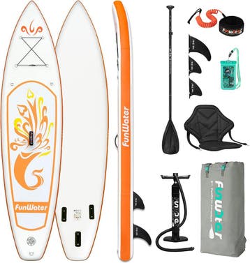 Sup Board - Opblaasbaar Paddle Board - 136 kg - Oranje/Wit -, Verzenden