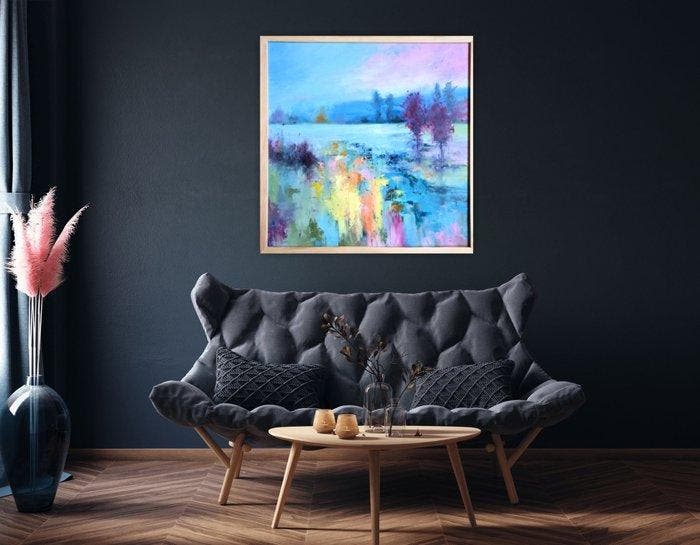 Robert Popczyk Art - Colourful wetland, Antiquités & Art, Art | Peinture | Moderne