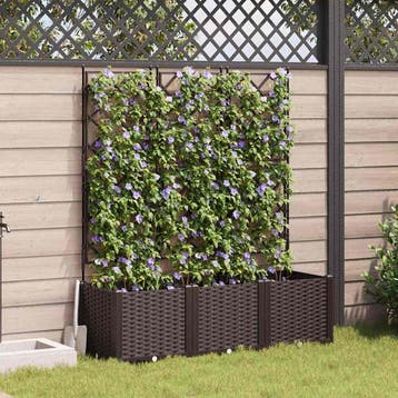 vidaXL Plantenbak 3 st Bruin 120 x 40 x 143 cm PP, Verzenden, Nieuw
