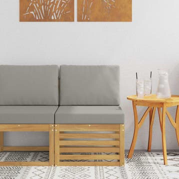 vidaXL Buiten Midden Sofa Massief Acacia Hout Wit, Tuin en Terras, Verzenden, Nieuw
