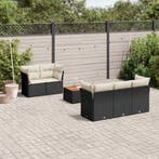 vidaXL 6-delige Loungeset met kussens poly rattan zwart, Verzenden, Loungeset