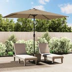 vidaXL Parasol met metalen paal 300x200 cm taupe, Tuin en Terras, Verzenden, Nieuw