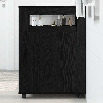 vidaXL Badkamermeubel Set 65 x 23 x 87 cm Bewerkt hout Zwart, Verzenden, Nieuw