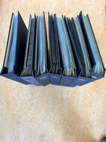 Nederland - Accessoires: 7 Davo FDC albums. - FDC albums, Gestempeld