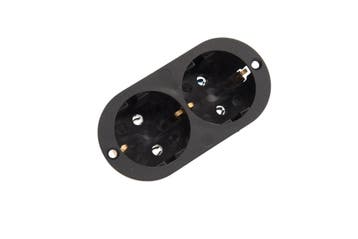 Martin Kaiser 2-Way Black Flush-Fitting Socket With Earthing, Verzenden