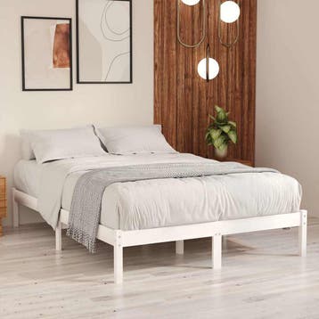 vidaXL Bedframe massief hout wit 180x200 cm, Verzenden