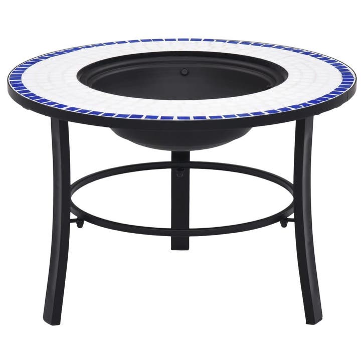 vidaXL Vuurschaal mozaïek 68 cm keramiek blauw en wit, Maison & Meubles, Cheminées, Envoi