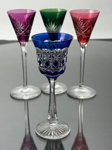 Val Saint Lambert - Service à liqueur (4) - Cristal - Verres, Antiquités & Art, Antiquités | Verre & Cristal