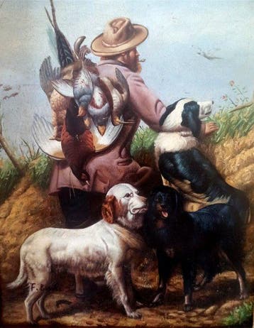 Scuola Britannica - Panneau - Bois - battue de chasse