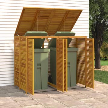vidaXL Afvalbakberging dubbel 140x89x117 cm massief, Verzenden