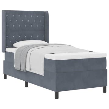 vidaXL Boxspring bed met matras Donkergrijs 90 x 190 cm, Verzenden