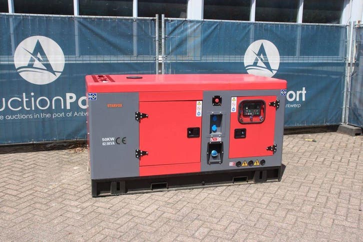 Veiling: Generator Starvox KC-50GF Diesel 62.5kVA 2026 Nieuw, Articles professionnels, Machines & Construction | Générateurs, Enlèvement