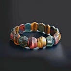 Elegante armband met veelkleurig tijgeroog. Echte edelsteen