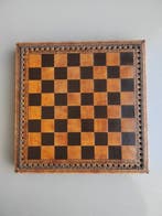 Schaakspel - Scacchiera vintage in ecopelle con scacchi
