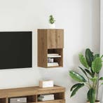 vidaXL Wand gemonteerd TV Kast met LED Artisan Eiken 30,5 x, Verzenden, Nieuw