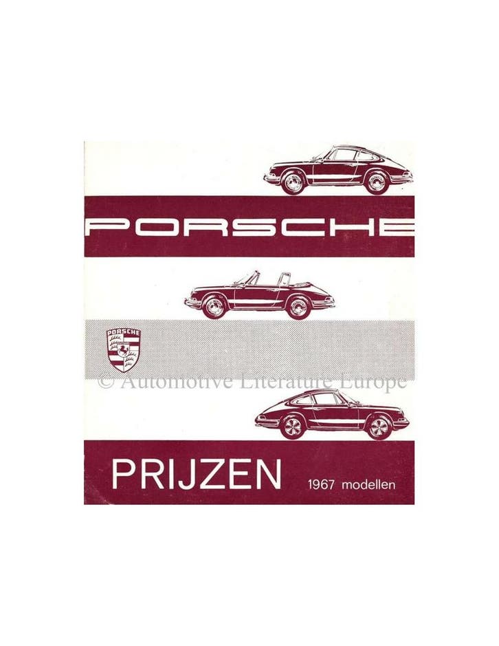1967 PORSCHE 911 / 912 PRIJSLIJST NEDERLANDS, Boeken, Auto's | Folders en Tijdschriften, Ophalen of Verzenden