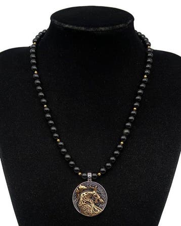 Crocs du Ragnarök & Fureur Sacrée - Collier Viking du Loup
