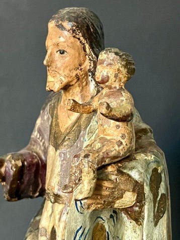 Beeldje, Saint Joseph et lEnfant Jesus - 27 cm - Polychroom