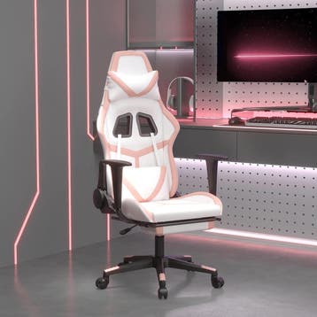 vidaXL Massage gamestoel met voetensteun kunstleer zwart en, Verzenden, Nieuw