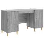vidaXL Bureau met plank Grijs sonoma 142,5 x 50 x 75 cm, Huis en Inrichting, Bureaus, Verzenden, Nieuw