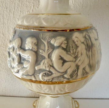 Capodimonte - Tafellamp - Porselein, Glazuur - Puttis en