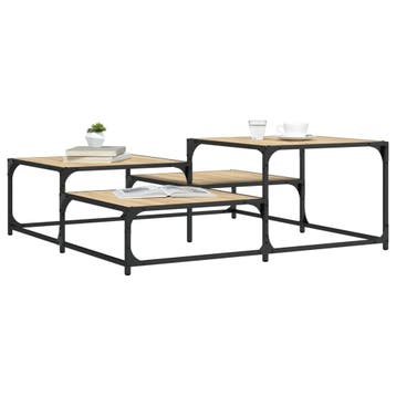 vidaXL Salontafel 107x107x40 cm bewerkt hout sonoma, Huis en Inrichting, Tafels | Salontafels, Verzenden, Nieuw