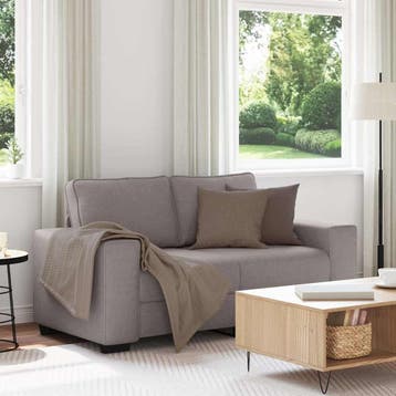 vidaXL 2-zitsbank / zetel Taupe 160x77x82 cm Stof, Verzenden, Nieuw