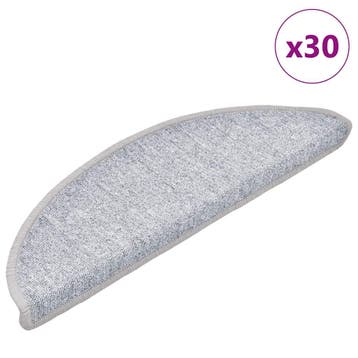 vidaXL Trapmatten 30 st 56x17x3 cm lichtgrijs halfrond, Verzenden, Nieuw