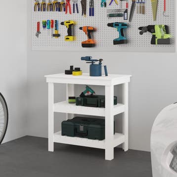 vidaXL Werkbank 78,5x50x80 cm massief grenenhout wit, Verzenden