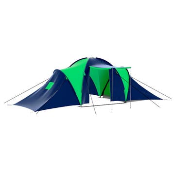 vidaXL Tent 9-persoons polyester blauw en groen, Verzenden