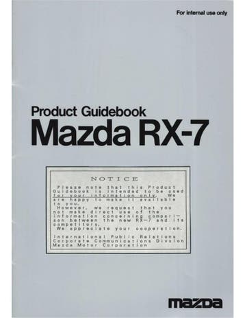 1992 MAZDA RX-7 PRODUCT GUIDEBOOK BROCHURE ENGELS, Ophalen of Verzenden, Nieuw