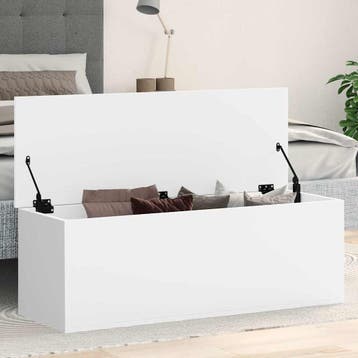 vidaXL Opbergbox 102x35x35 cm bewerkt hout wit, Verzenden
