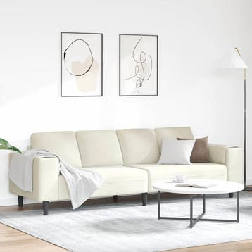 vidaXL Woonkamerbank / zetel Crème 250 x 77 x 76 cm, Verzenden, Nieuw