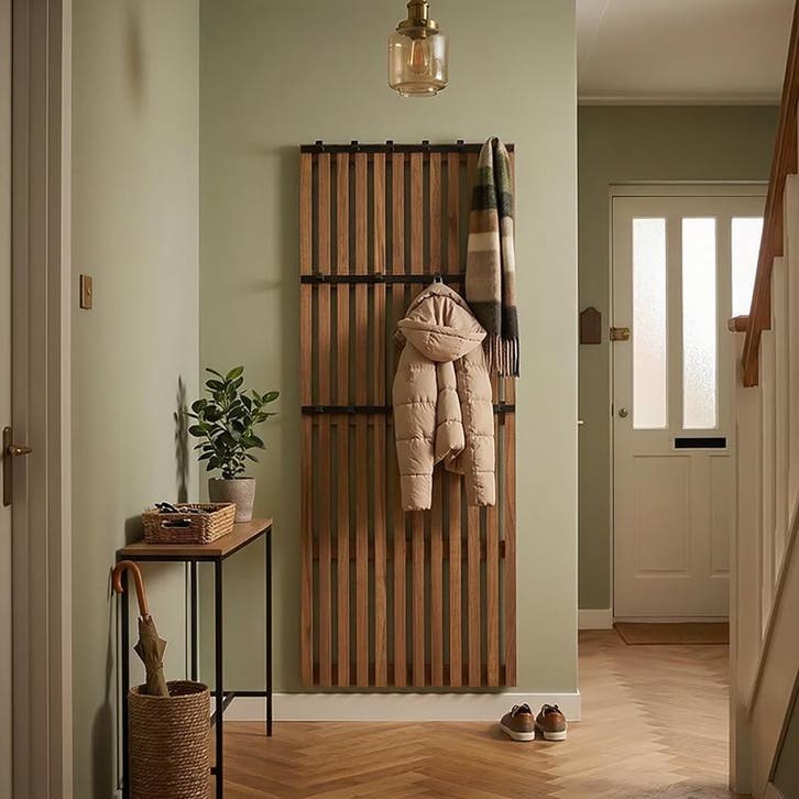 Portemanteau mural en bois - noyer - 60 x 10 x 160 cm | 14, Maison & Meubles, Accessoires pour la Maison | Autre, Neuf, Envoi