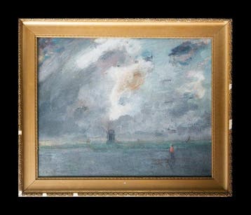 Lucien Frank (1857-1920) - Moulin dans la brume