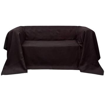 vidaXL Bankhoes 270x350 cm microsuède bruin, Verzenden, Nieuw