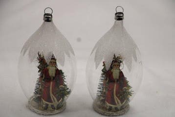 Glashütte Lauscha: diorama kerstballen met binnenin een, Nieuw