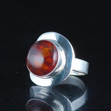 Barnsteen - Zilver - Ring - Sterlingzilver