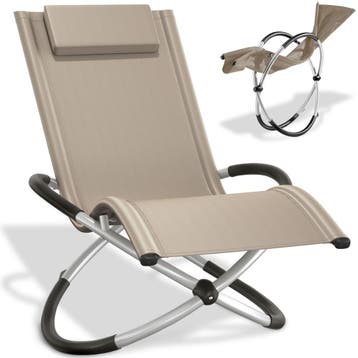 Ligbed Paulina ergonomisch, opvouwbaar, 150 kg - beige, Tuin en Terras, Verzenden, Nieuw