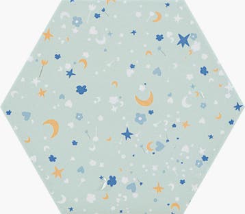 19,8X22,8 HEX AGATHA CONFETTI 21 AQU Mat, Ophalen of Verzenden