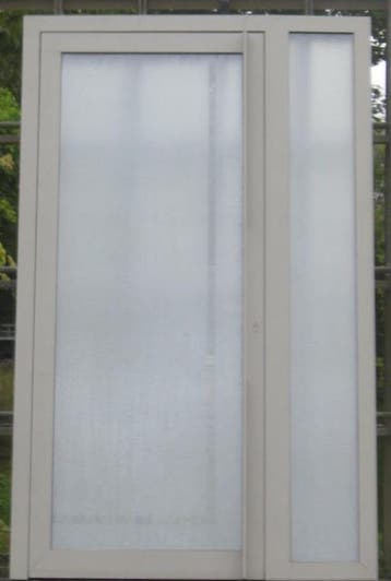 aluminium voordeur , buitendeur , deur 136 x 220 zijdegrijs, Nieuw, Ophalen of Verzenden, Buitendeur, Glas