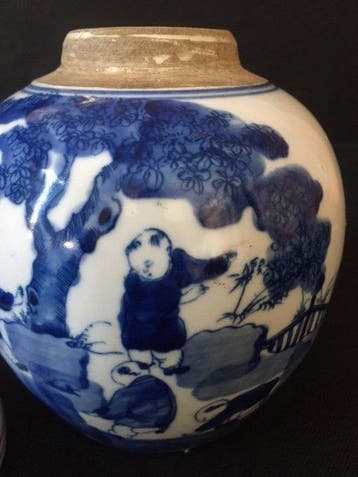 Fin XIXe siècle - Ancien Pot à gingembre, arbres et jeux, Antiek en Kunst