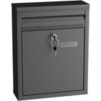 Avalo Brievenbus Zwart RVS - Wandbrievenbus -Incl 2 sleutels, Tuin en Terras, Brievenbussen, Verzenden, Nieuw