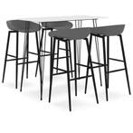 vidaXL 5-delige Barset wit en grijs, Verzenden