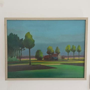 Ton Pape (1916-2003) - Brabants Landschap - olieverf op doek